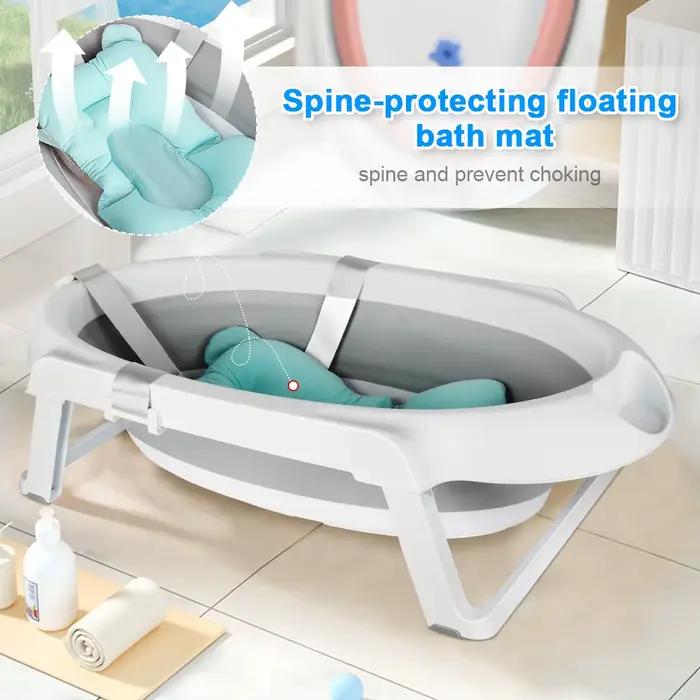 Baignoire Bébé Pliable Sur Pied – Grande Baignoire Avec Support / Coussin / Kit De Drainage – Bassin