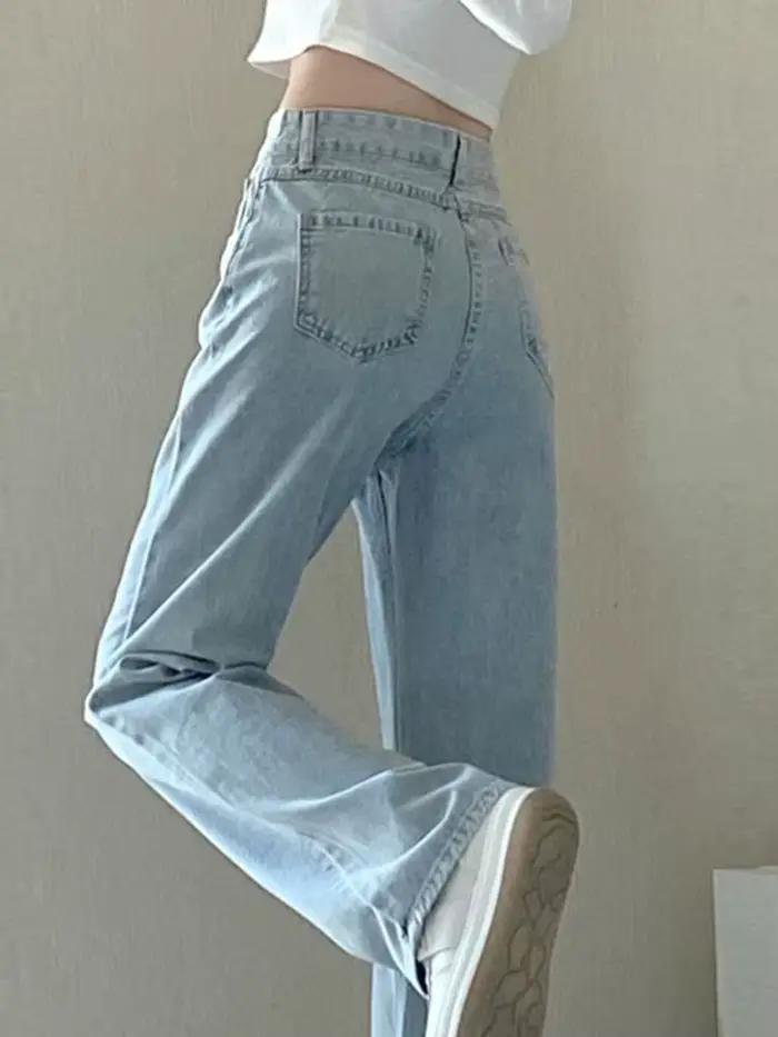 Nouveaux Styles d'automne et d'hiver adaptés à toutes les saisons, jean basique pour femmes, taille