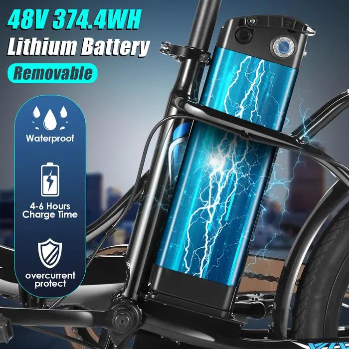 Vélo électrique pliant Step-Through Cruiser, moteur injuste, batterie perfective, système à 7 vitess