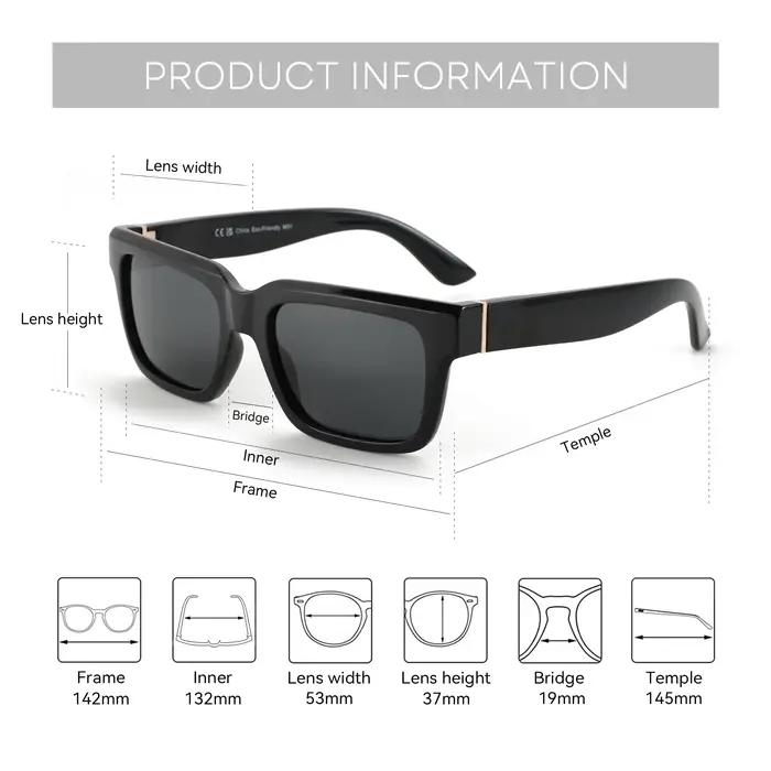 ZENOTTIC-Lunettes de soleil rectangulaires polarisées pour hommes et femmes, protection UV400, lunet