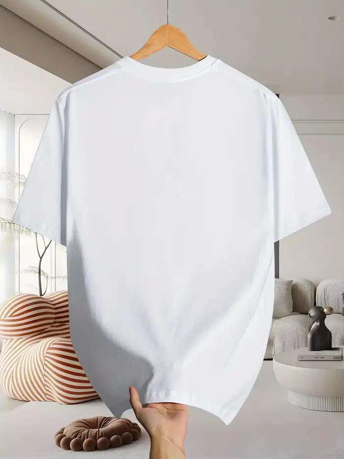 T-shirt à manches courtes pour hommes, 100% coton pur, décontracté, à la mode, ample, à motif rétro
