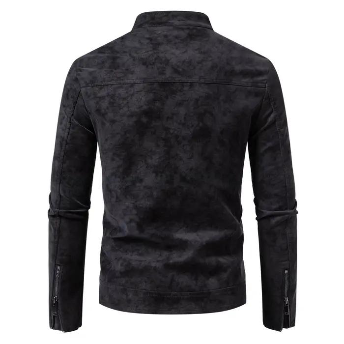 Blouson moto vintage slim fit pour homme, décontracté, à manches longues, coupe ajustée, pour l'auto