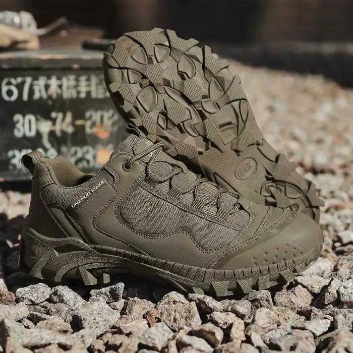Hommes bottes tactiques anti-dérapant travail à lacets unisexe armée chaussures en plein air randonn