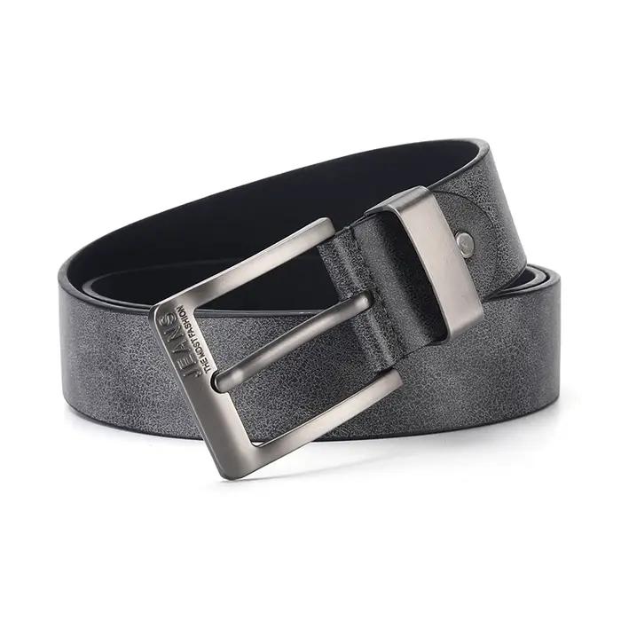 Ceinture en cuir PU pour hommes, de haute qualité, avec boucle ardillon en métal, pour loisirs et af