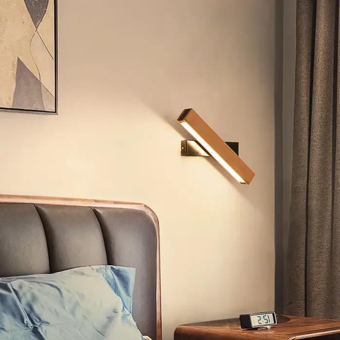 Applique Lumineuse Murale en Bois Massif Uni, Éclairage LED au Design d'Europe du Nord, Style Simple