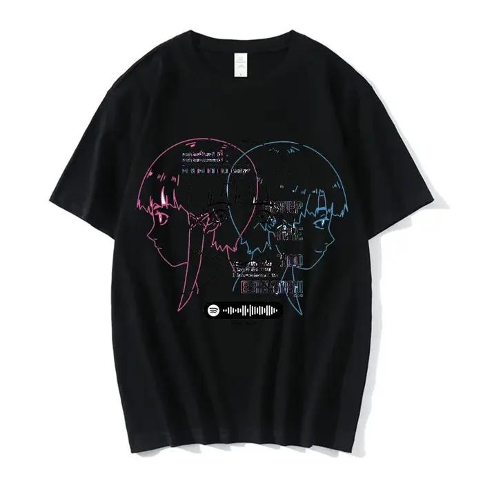 Anime expériences en série Lain T-Shirt hommes femmes graphique t-shirts unisexe Iwakura Manga fille