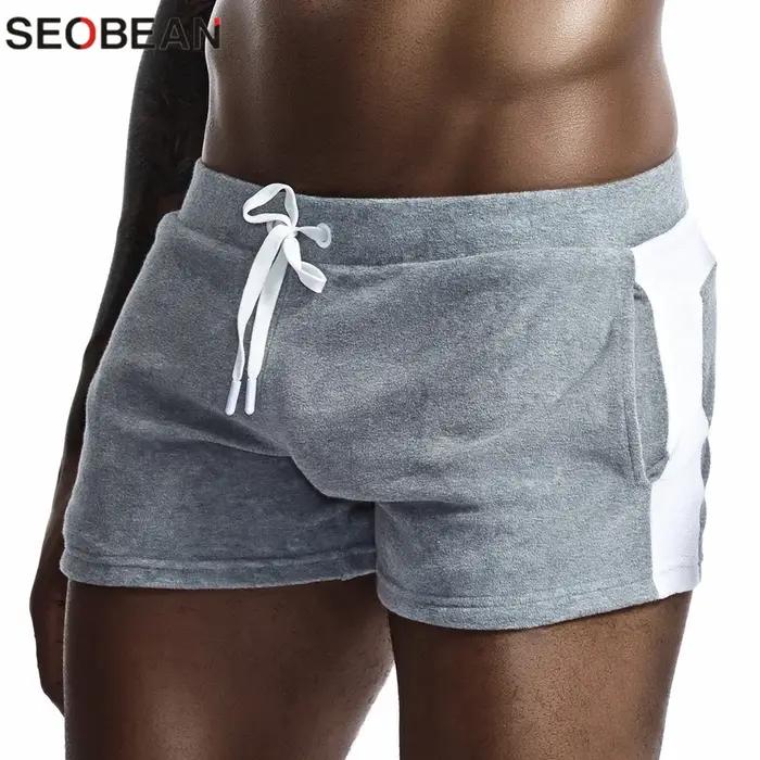 Shorts de maison pour hommes SEOBEAN, sexy, taille basse, en coton super doux et confortable, caleço