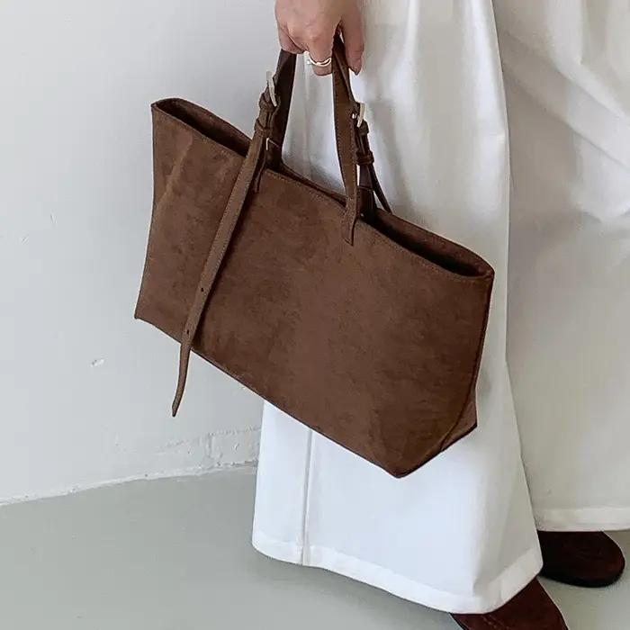 Sac fourre-tout rétro en Faux daim pour femmes, sacs à bandoulière de grande capacité pour femmes, s