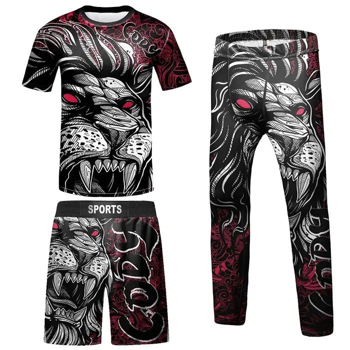 Rashguard-T-shirt et pantalon Jiu Jitsu pour enfants, vêtements de sport pour garçons, herbe grappin