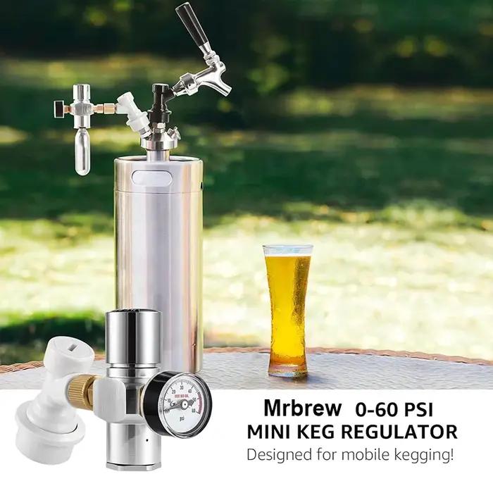 Chargeur de Co2 pour fût de bière, Mini régulateur de Co2 0-60PSI, distributeur de Co2 Portable avec