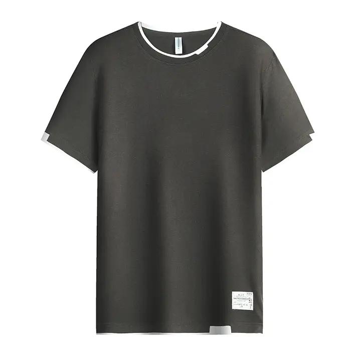 FGKKS 2024 T-shirt style décontracté pour hommes pur coton respirant mode à manches courtes concepti