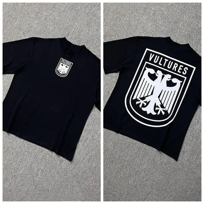 KANYE VULTURES Album co-marqué vautour Badge imprimé col rond tendance rue hommes et femmes coton à