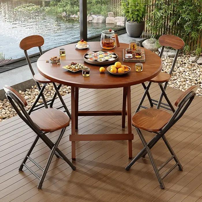 Table à manger pliante robuste – Aucun assemblage nécessaire, bureau solide et stable pour la cuisin
