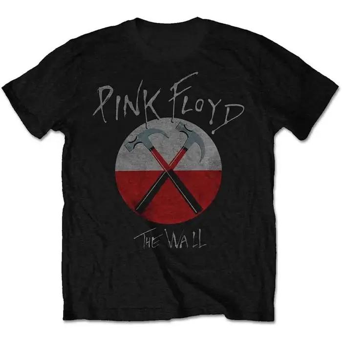 Rose Floyd's The Wall classique Rock noir t-shirts hauts Vintage surdimensionné coton hommes t-shirt