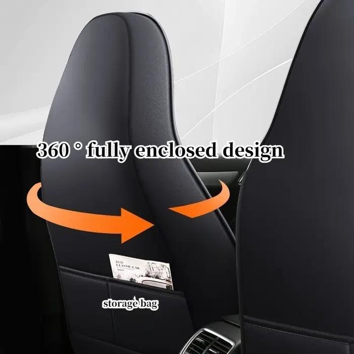 Housse de siège de voiture simple universelle en cuir PU perforé design entièrement enveloppant confortable pour toutes les saisons adapté à la plupart des voitures