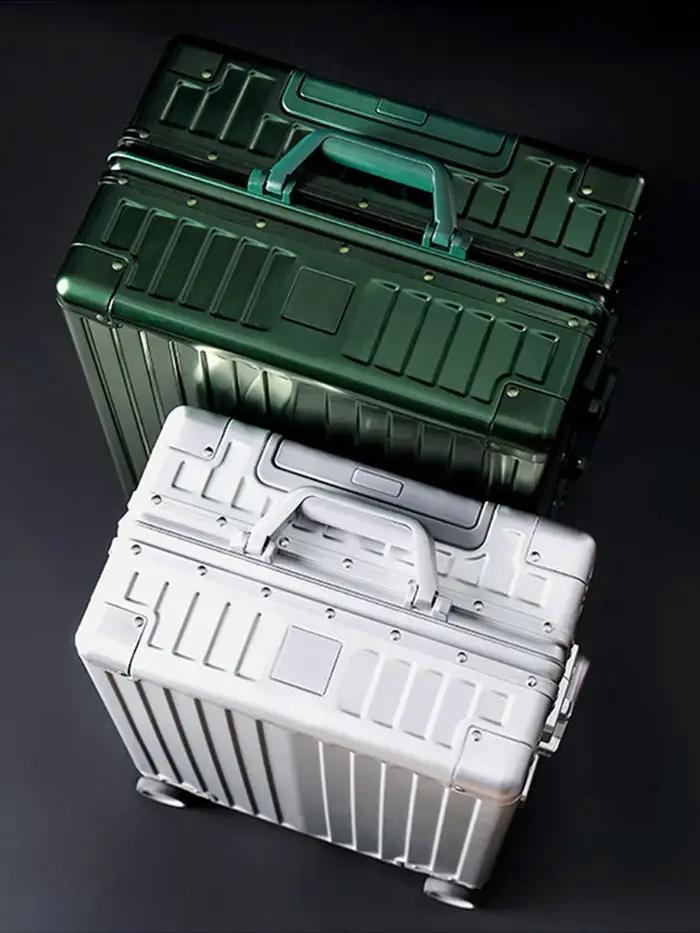 Valise à bagages entièrement en alliage d'aluminium et magnésium, valise d'embarquement de 20 pouces