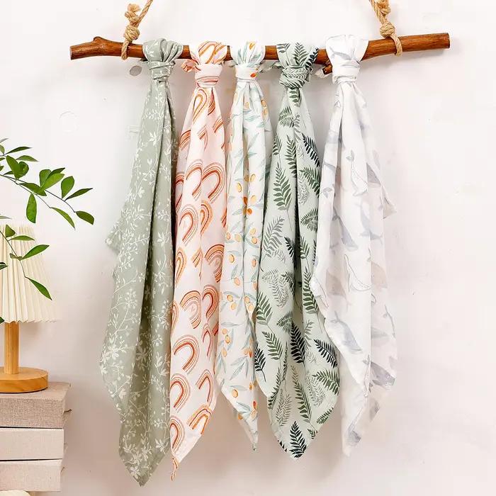 Ensemble de 5 pièces en bambou coton antibactérien pour nouveau-né bavoir mousseline tissu d'hygiène doux kangobaby ma vie douce