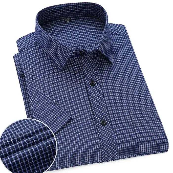 Été 7XL grande taille hommes haut de gamme rayé chemise à manches courtes affaires mince social déco