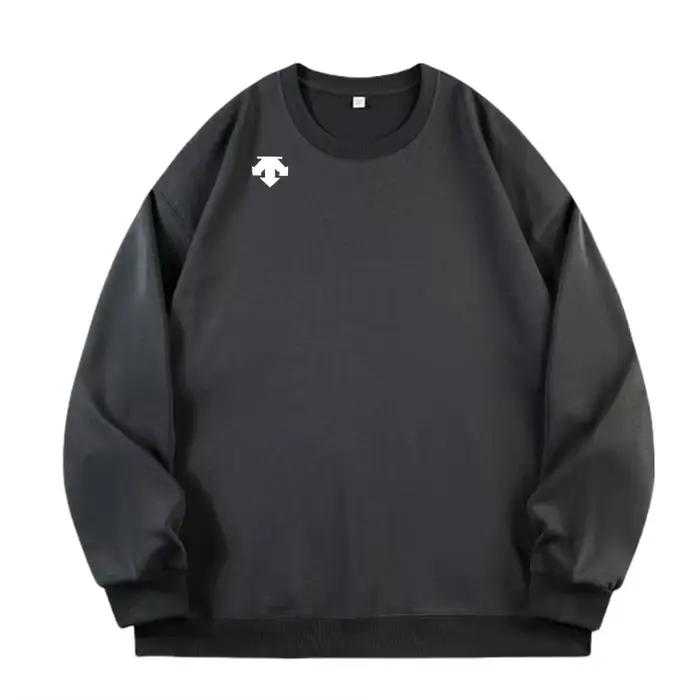 Chemise de sport à manches longues et col rond pour homme, en pur coton, chemise de sport décontract