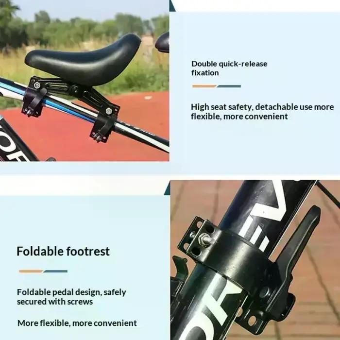 Siège enfant avant vélo guidon pédales sécurité bébé VTT randonnées sorties en famille activités extérieures