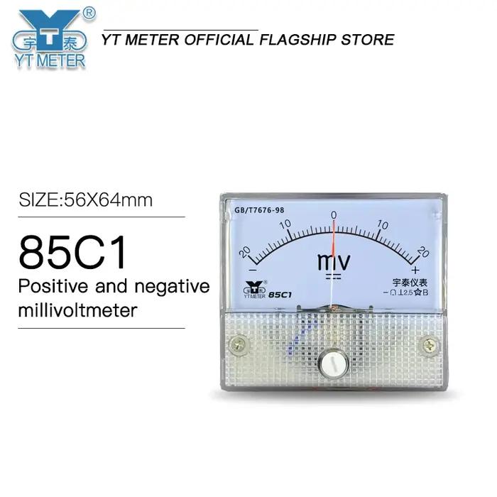 Millivoltmètre positif et négatif 85C1 DC, pointeur bidirectionnel, DC ± 20mV 25mV 50mV 75mV 100mV 5