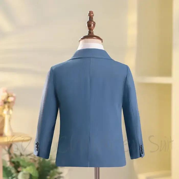 Costume Chic à revers pour garçon, couleur unie, tenue élégante pour occasions formelles, trois pièc