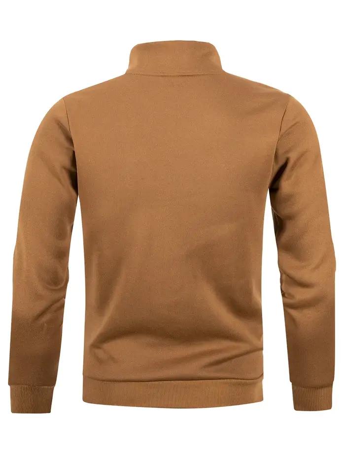 Automne hommes pull à fermeture éclair col roulé chandails chauds couleur unie à manches longues mod