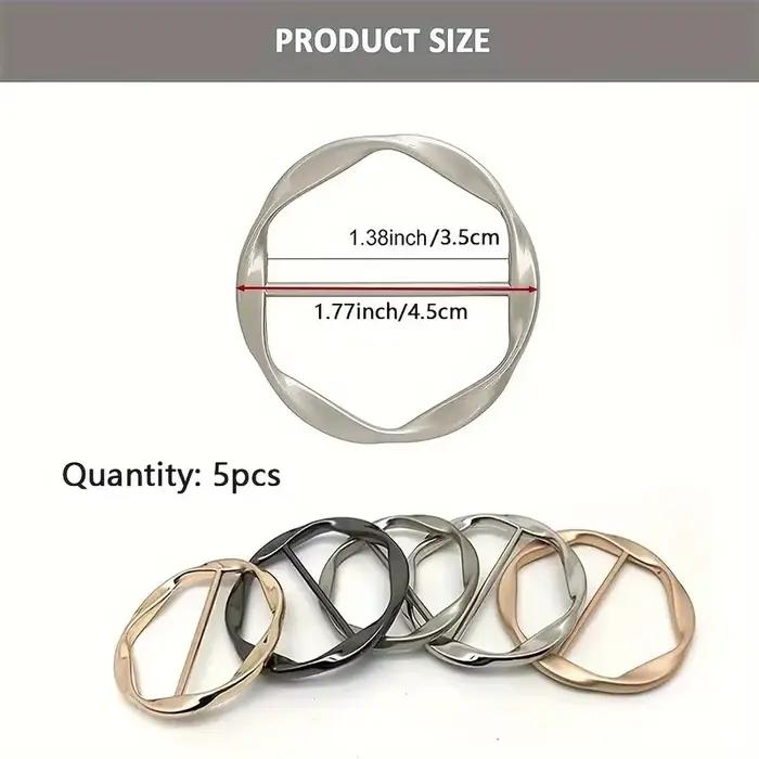 5 pièces/ensemble chemise polyvalente anneau boucle de ceinture ceinture et écharpe ajusteur ceintur