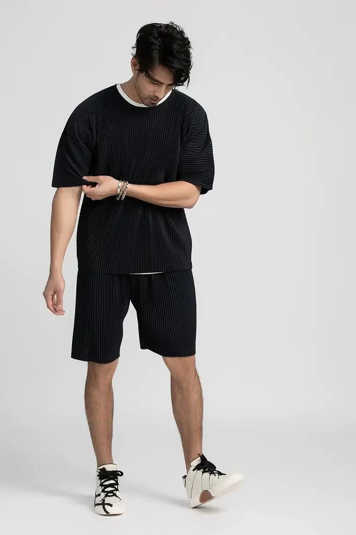 Miyake short plissé pour hommes vêtements Shorts décontractés amples vêtements d'été pour hommes Sho