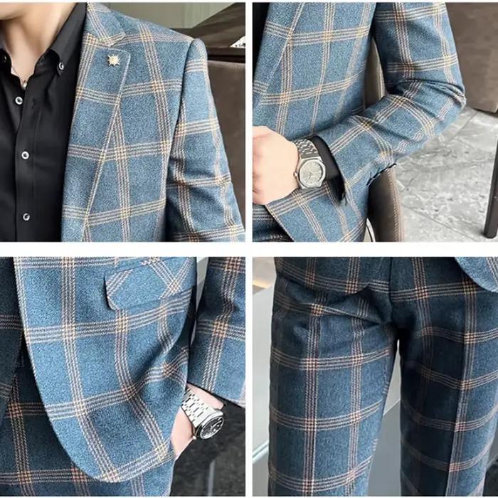 Costume nouveau style (blazer + gilet + pantalon) hommes mode style britannique affaires décontracté