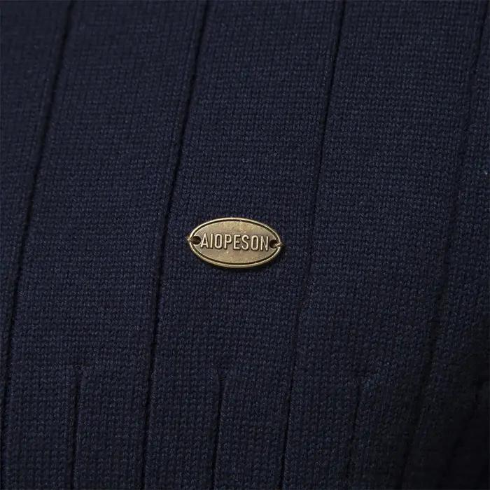 Pull tricoté en coton à col montant pour homme, pull chaud de haute qualité avec fermeture éclair, n