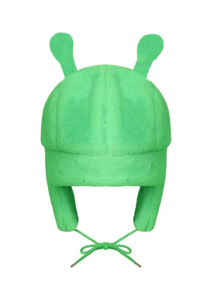 Chapeau en peluche extraterrestre vert pour enfants, chapeau Ushanka, casquette Anime de dessin anim