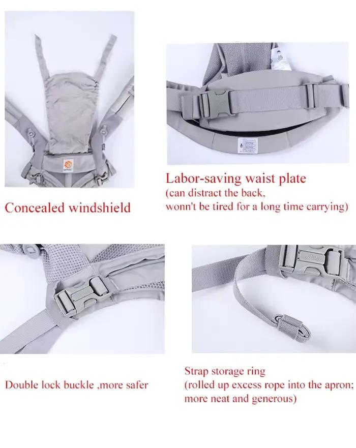 Egobaby 360 Omni Porte-bébé Ergonomique en Coton Respirant avec Bretelles et Ceinture de Taille 360