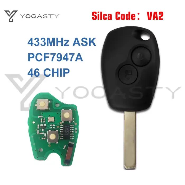 YOCASTY PCF7946A PCF7947A VA2 clé de voiture à distance pour Renault Wind Clio Modus Kangoo Master T