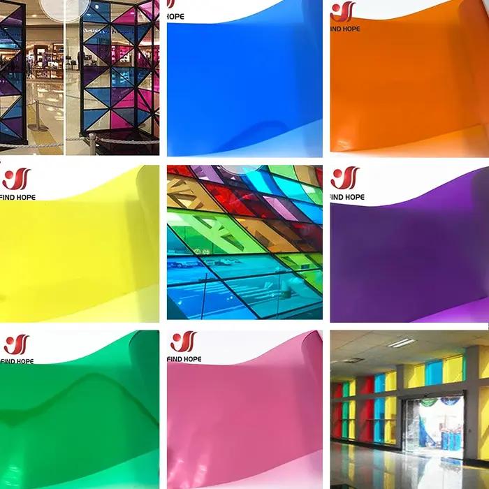Autocollants pour porte coulissante KTV, verre de couleur, pour magasin, centre commercial, Film pou