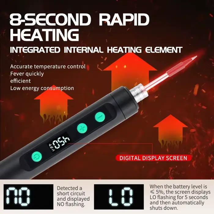Fer à souder sans fil JCD Portable 180-450 ° Kit de soudage USB-5134 avec batterie intégrée à tempér