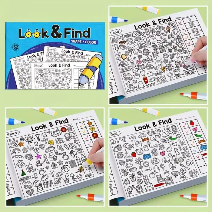 Livre de coloriage d'objets cachés pour enfants, contient plus de 100 activités de recherche et de c