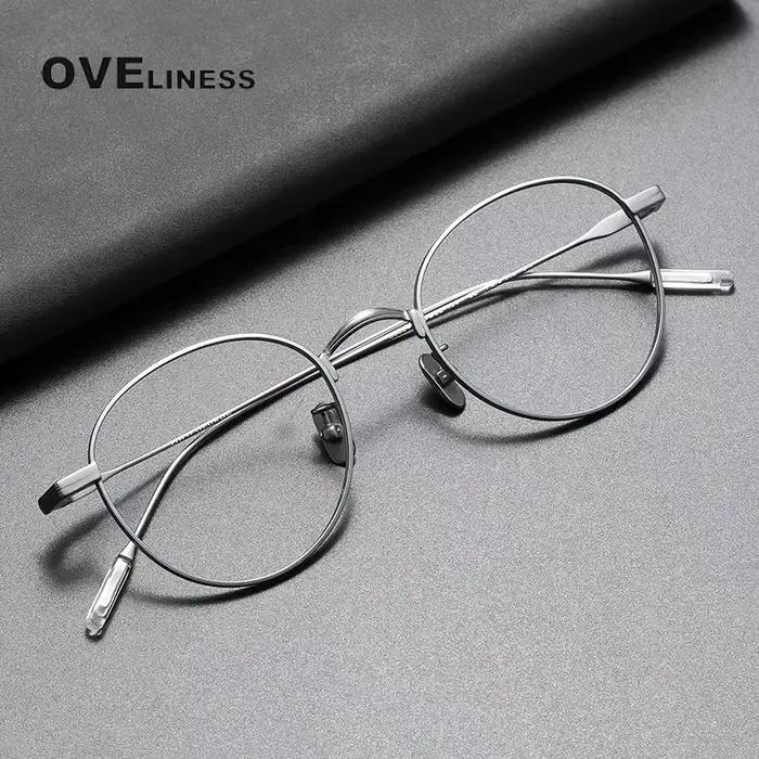 2025 rétro rond pur titane lunettes cadre hommes femmes montures de lunettes nouvelle marque Design