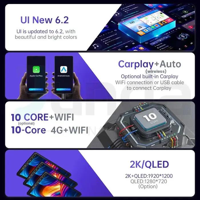 Android 15 Carplay pour BMW X3 E83 2004 2005 2006 2007 2008 2009 2010 2011 2012 autoradio multimédia