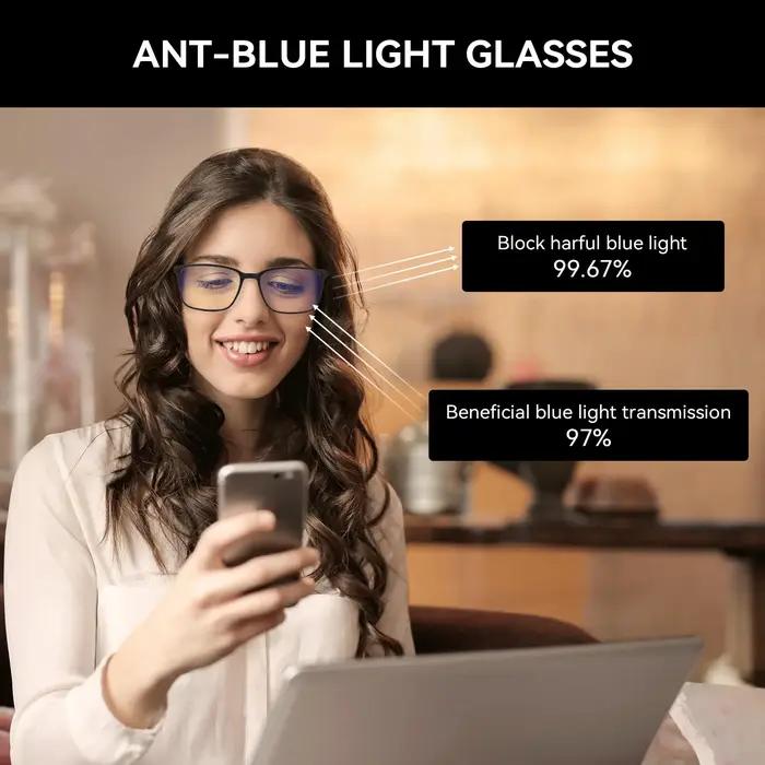 ZENOTTIC Deux ensembles de lunettes de lecture à lumière bleue pour hommes, lecteurs de monture carr