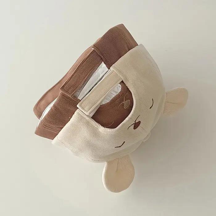 Dessin animé ours oreille bébé canard langue casquette solide coton enfants doux bord casquette de b