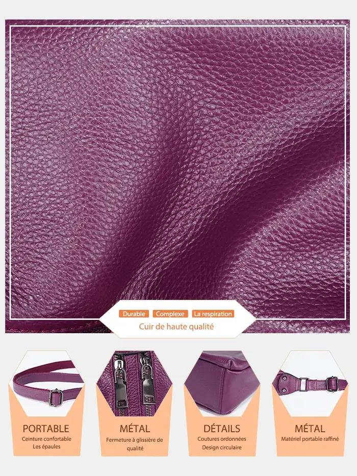 Zency – sac à bandoulière élégant en cuir véritable pour femmes