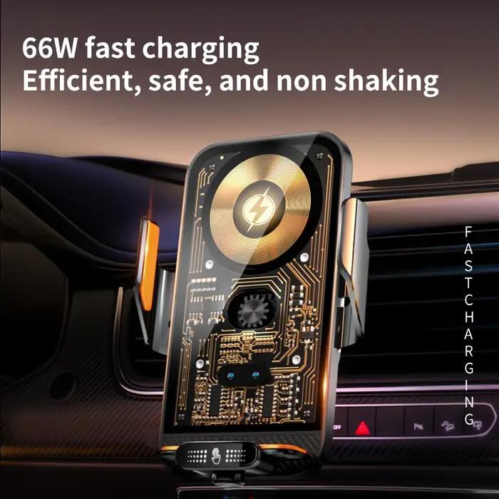 Support de téléphone portable pour voiture, chargeur sans fil 66W, Clip de ventilation Intelligent à