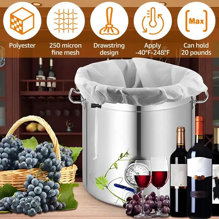 Sac filtrant réutilisable pour le brassage de la bière à domicile, sacs filtrants pour aliments de c