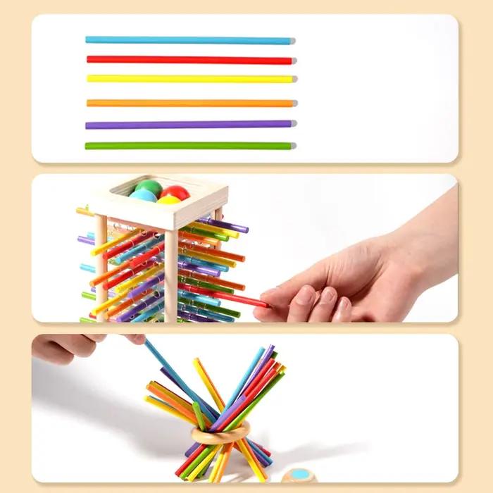 Bâton en bois interactif Parent-enfant, jouet puzzle d'entraînement à la réflexion spatiale pour deu