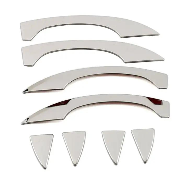Couvercle de poignée de porte extérieure de voiture, garniture chromée, autocollant en acier inoxyda