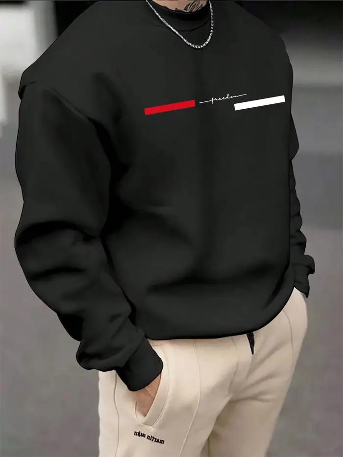 Sweat-shirt à manches longues à col rond pour homme, tendance automne-hiver, décontracté, ample, imp