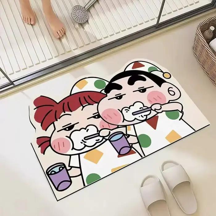 Tapis d'absorption d'eau pour salle de douche, séchage rapide, cadeaux de maison à la mode et dessin