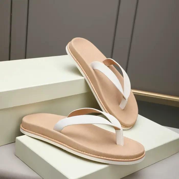 Chaussures pour hommes de marque de luxe, pantoufles en cuir faites à la main, chaussures de plage e