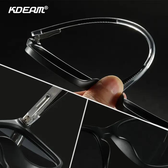 KDEAM-Lunettes de soleil avec verres polarisés pour homme, monture carrée en matériau TR90, charnièr